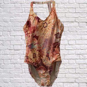 NWT Amoena Mastectomy One Piece Floral Swim Suit "Bequia"